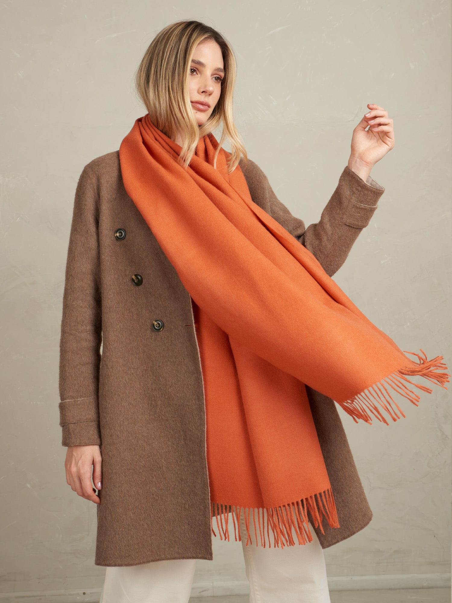 RUST ORANGE ALPACA SHALW MADE IN PERU SALE IN THE UK